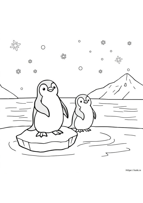 Cute Penguin Coloring Sheet