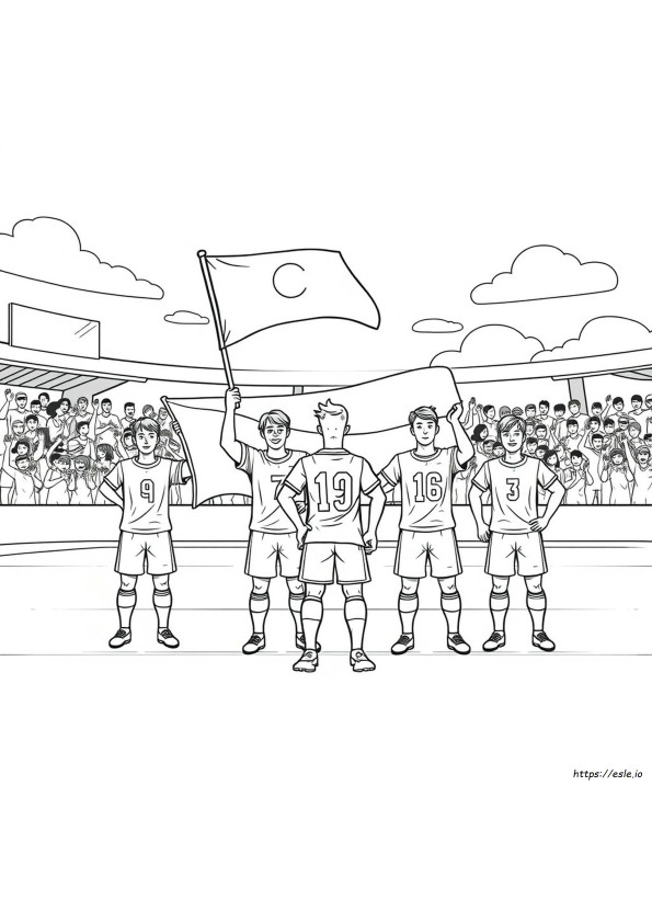 Colouring Football Players