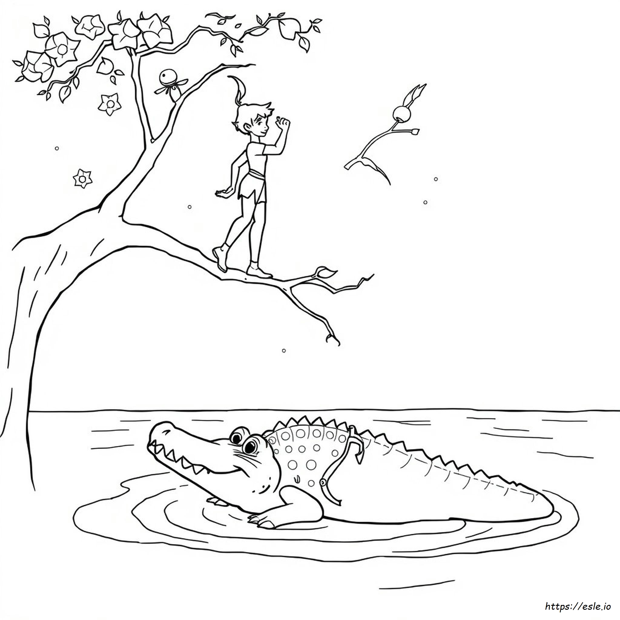 Peter Pan Crocodile Coloring Page