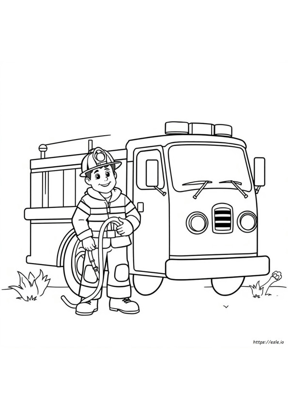 Coloring Page Of A Fireman