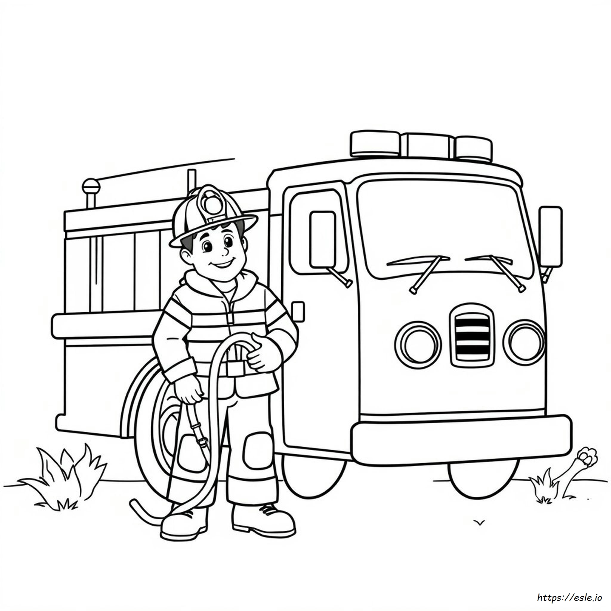 Coloring Page Of A Fireman