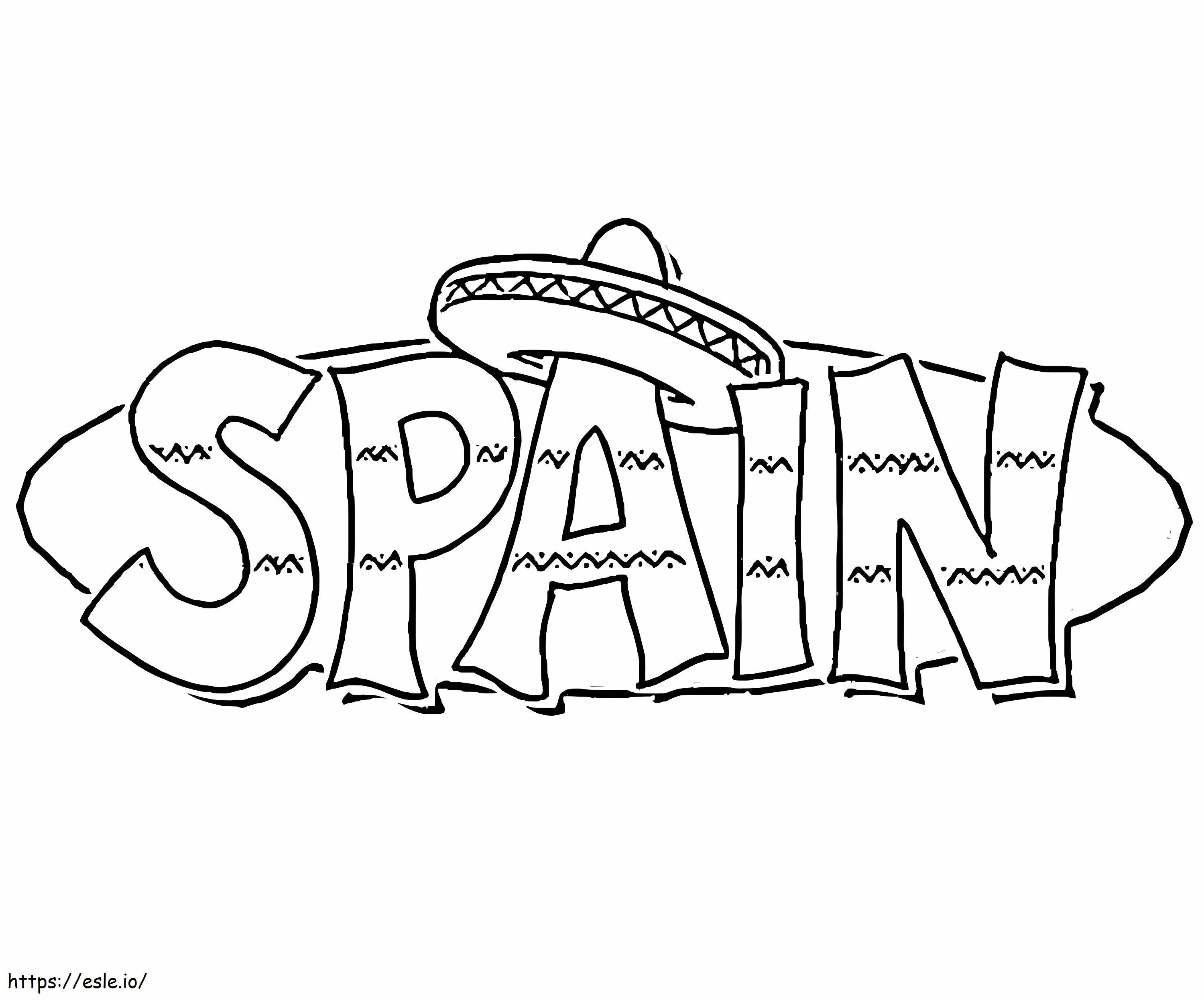 Sombrero über Spanien ausmalbilder