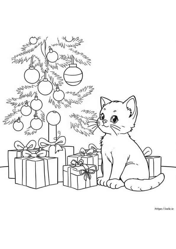 Weihnachts Kätzchen Ausmalbilder