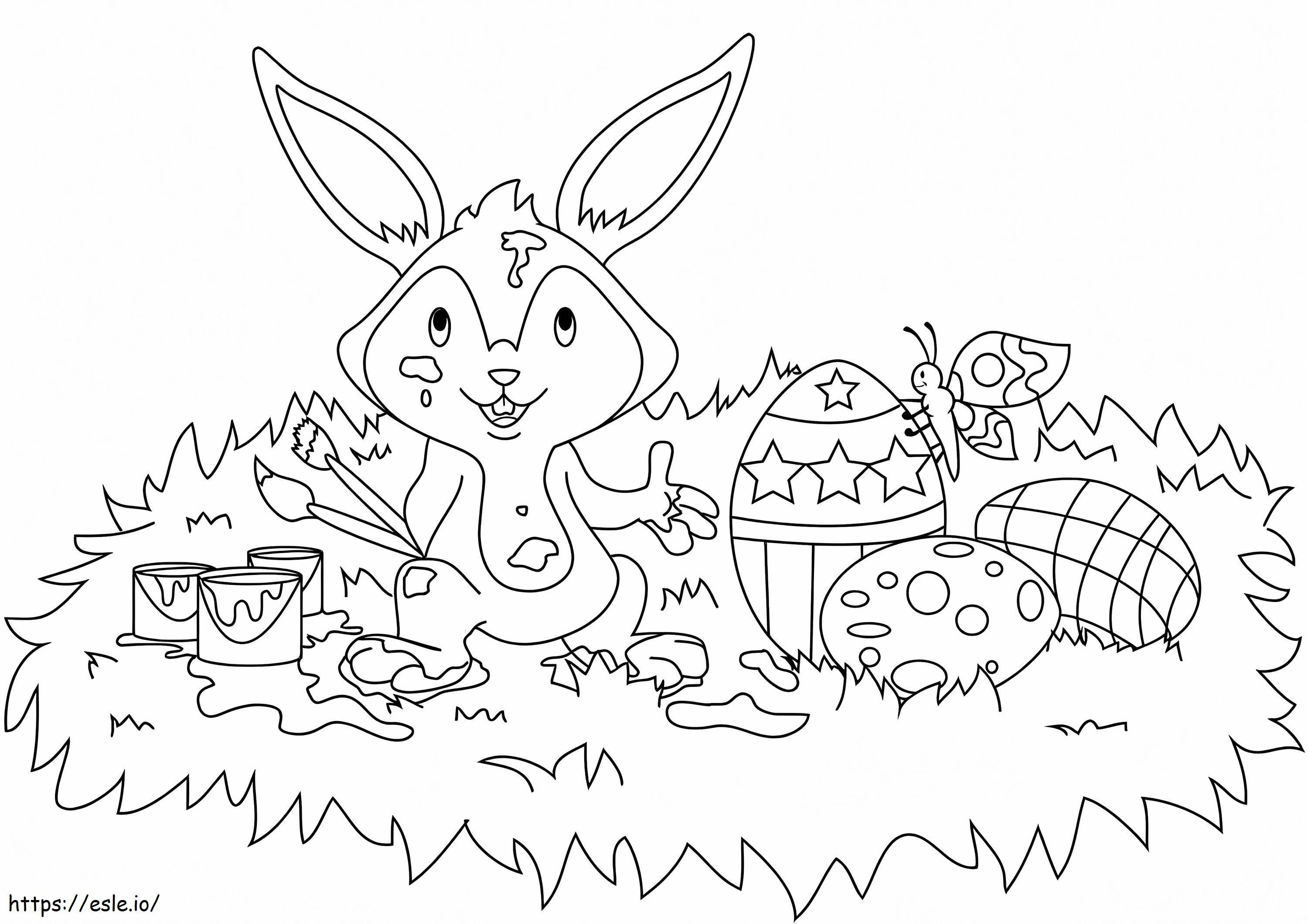 Disegno del coniglietto di Pasqua da colorare