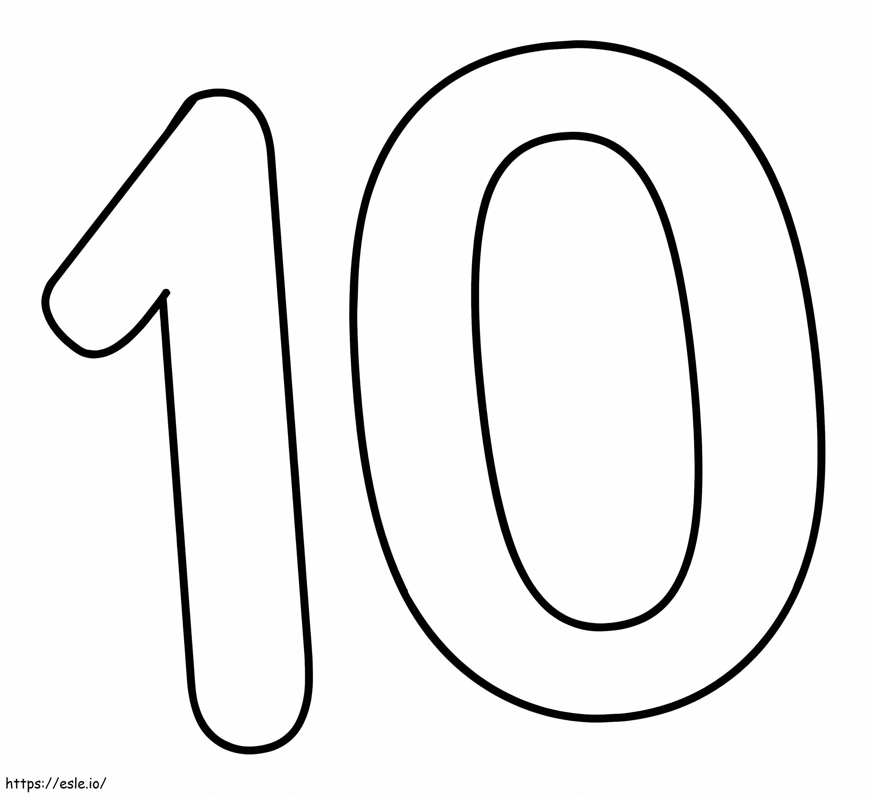 Free Number 10 coloring page