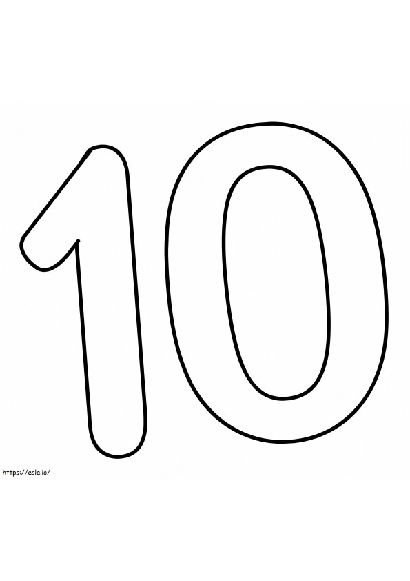 Free Number 10 coloring page