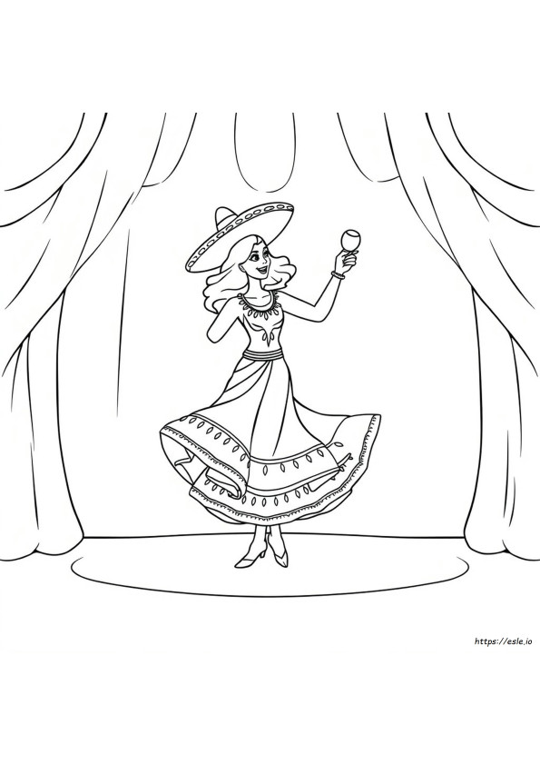 Dansatoare Mexicană De Colorat