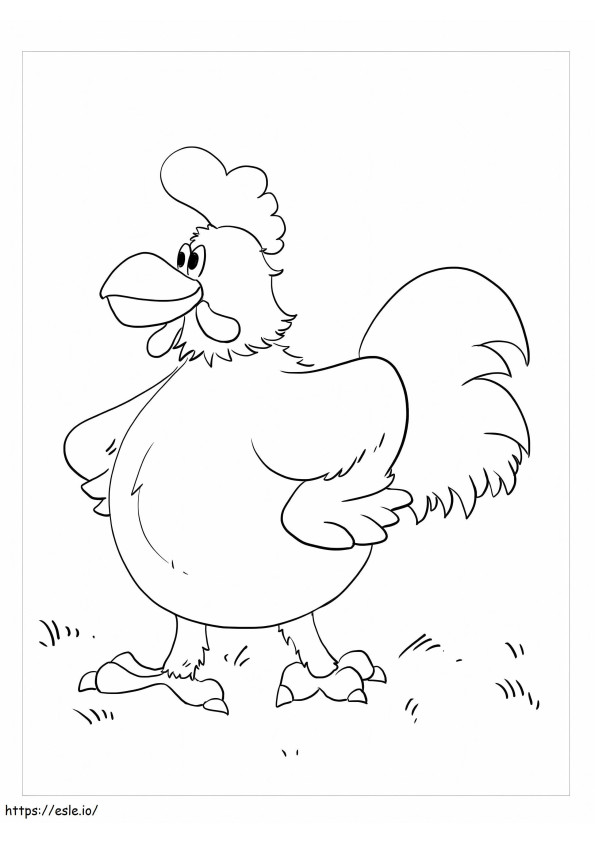 Fresh Rooster coloring page