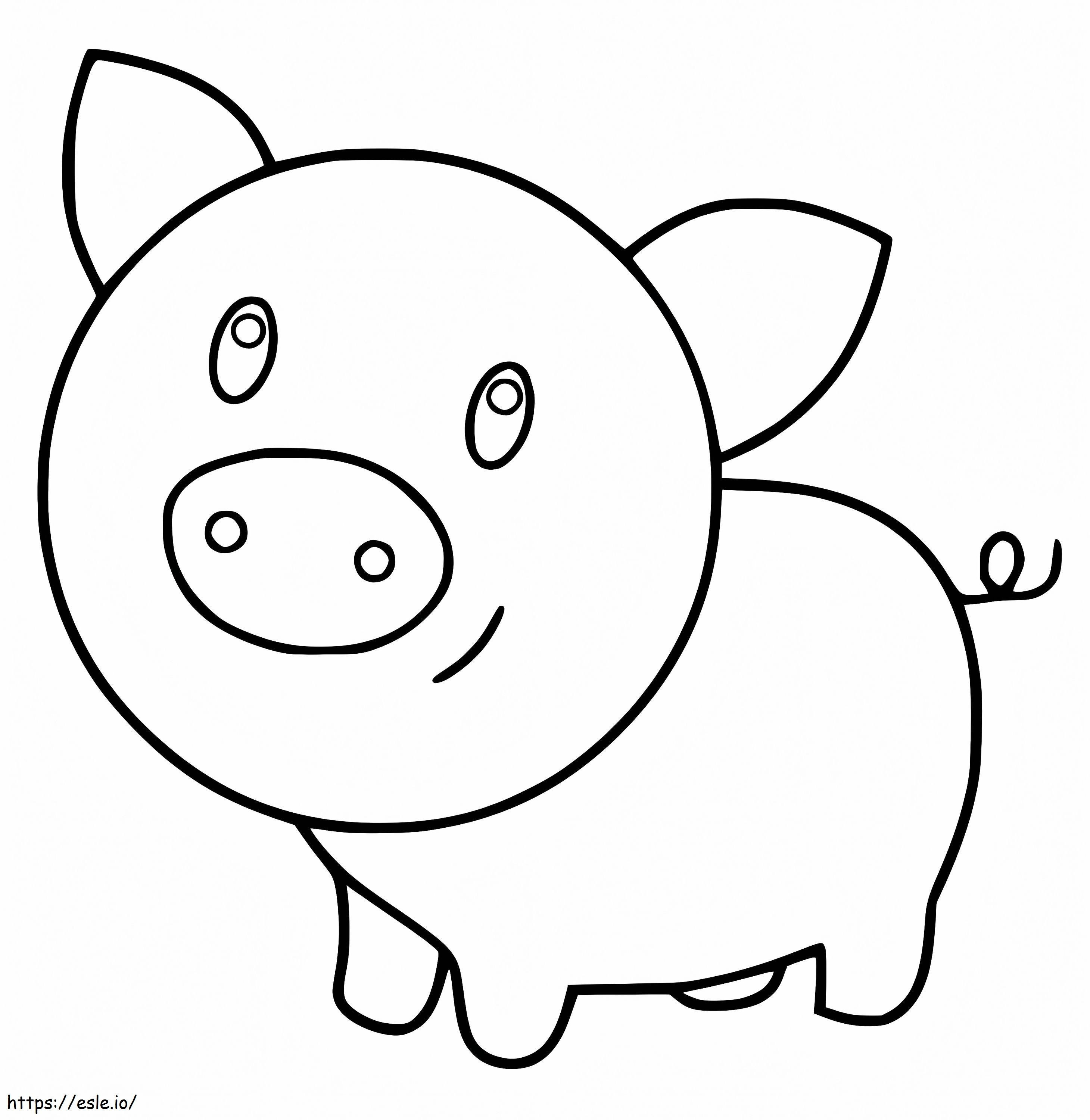Coloriage Adorable bébé cochon à imprimer dessin