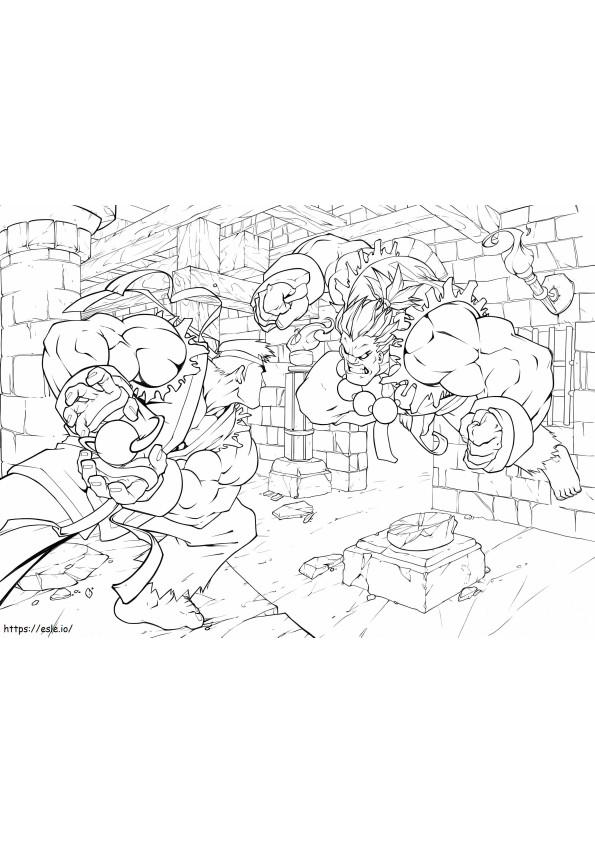 Ryu Vs. Oni coloring page