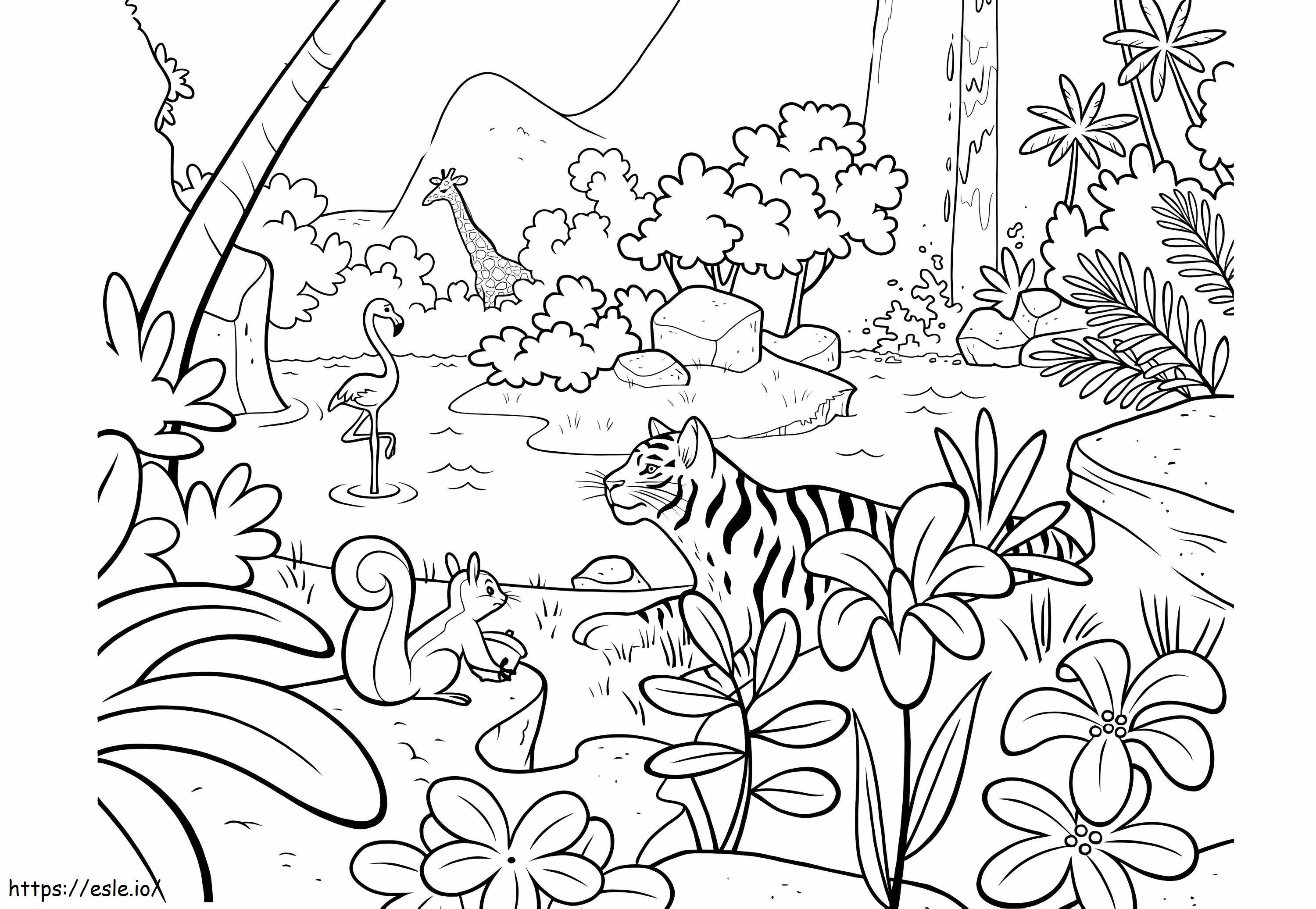 Coloriage Belle jungle à imprimer dessin