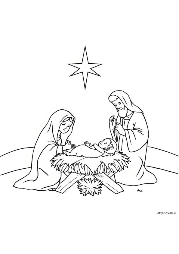 Jesus Manger Coloring Page