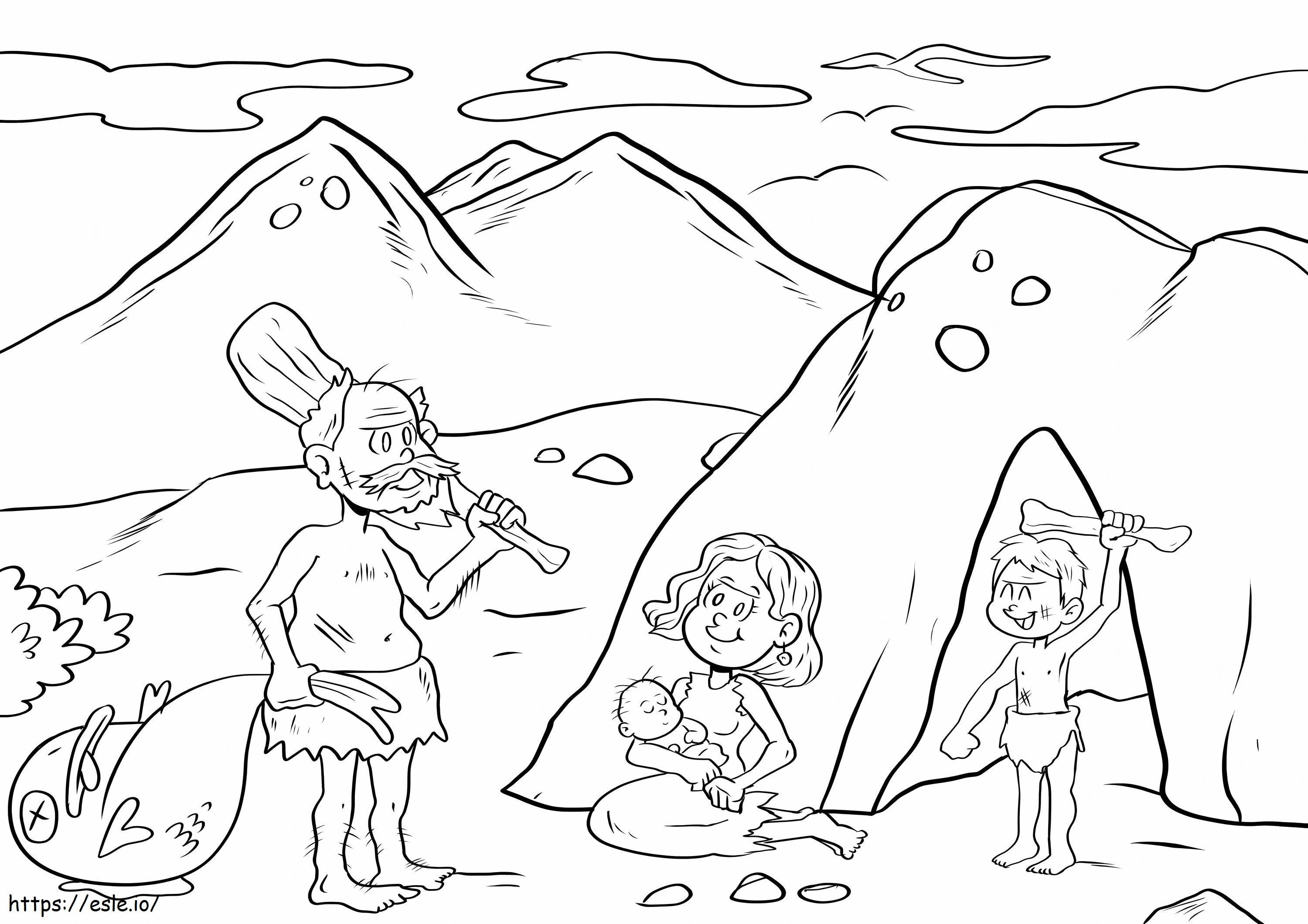 Primitive Family coloring page