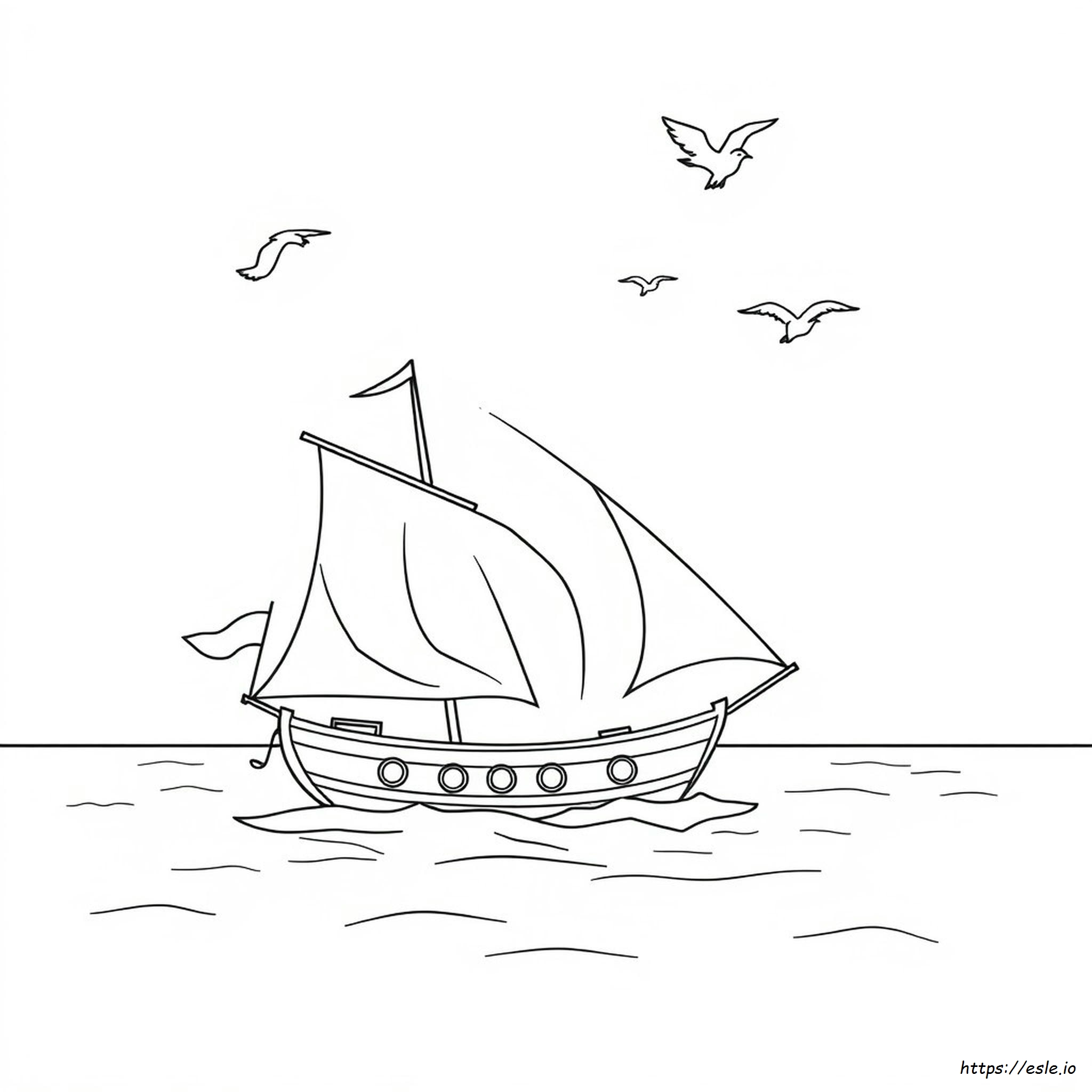 Gambar Mewarnai Sebuah Kapal