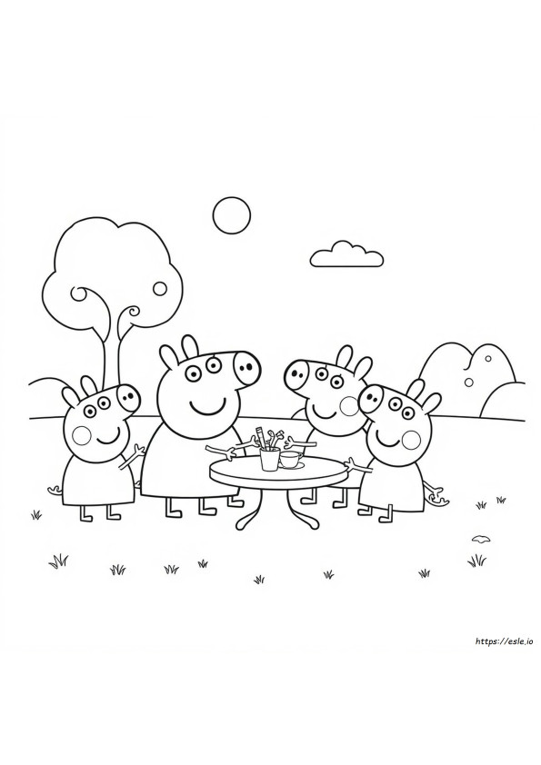 Peppa Pig Friends Coloring Pages