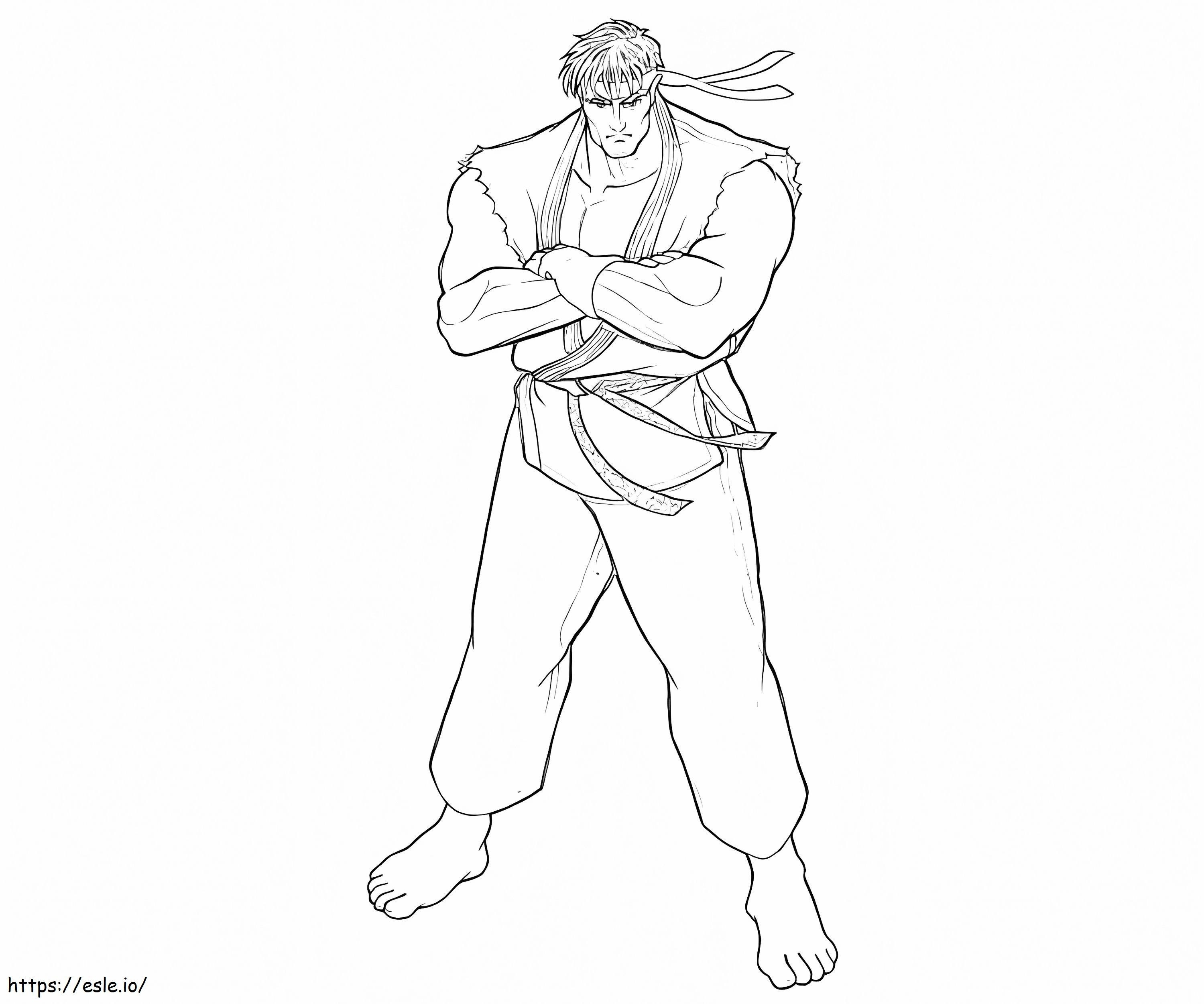 Free Ryu coloring page