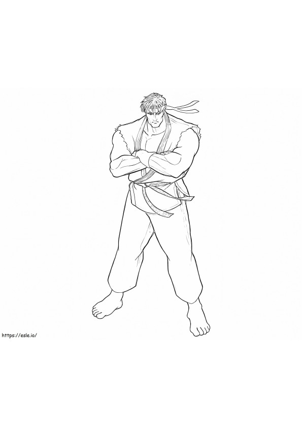 Coloriage Ryu libre à imprimer dessin