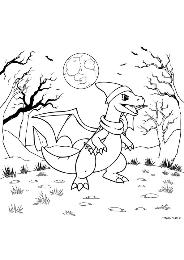 Charizard Halloween Kolorowanka