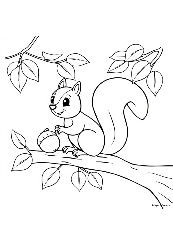 Esquilo De Desenho Animado Para Colorir
