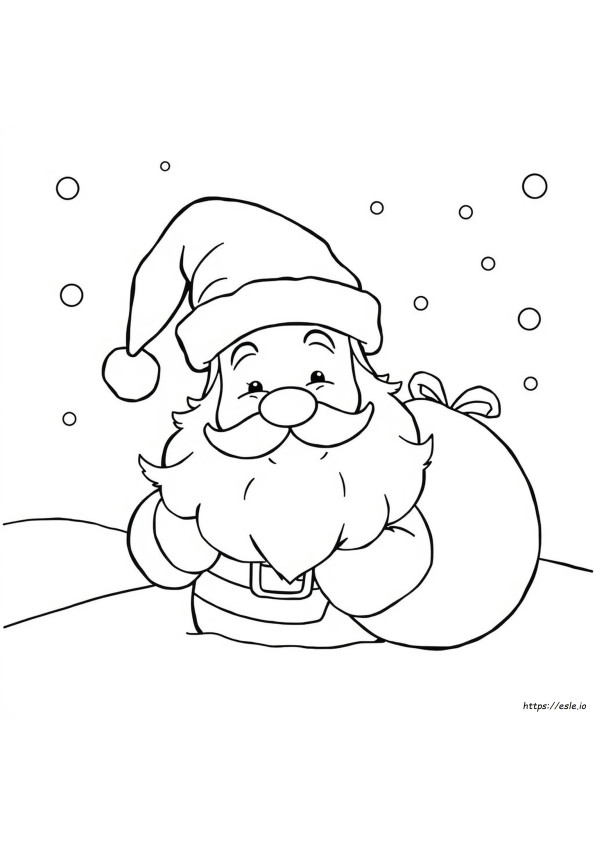 Cabeza De Santa Claus Para Colorear