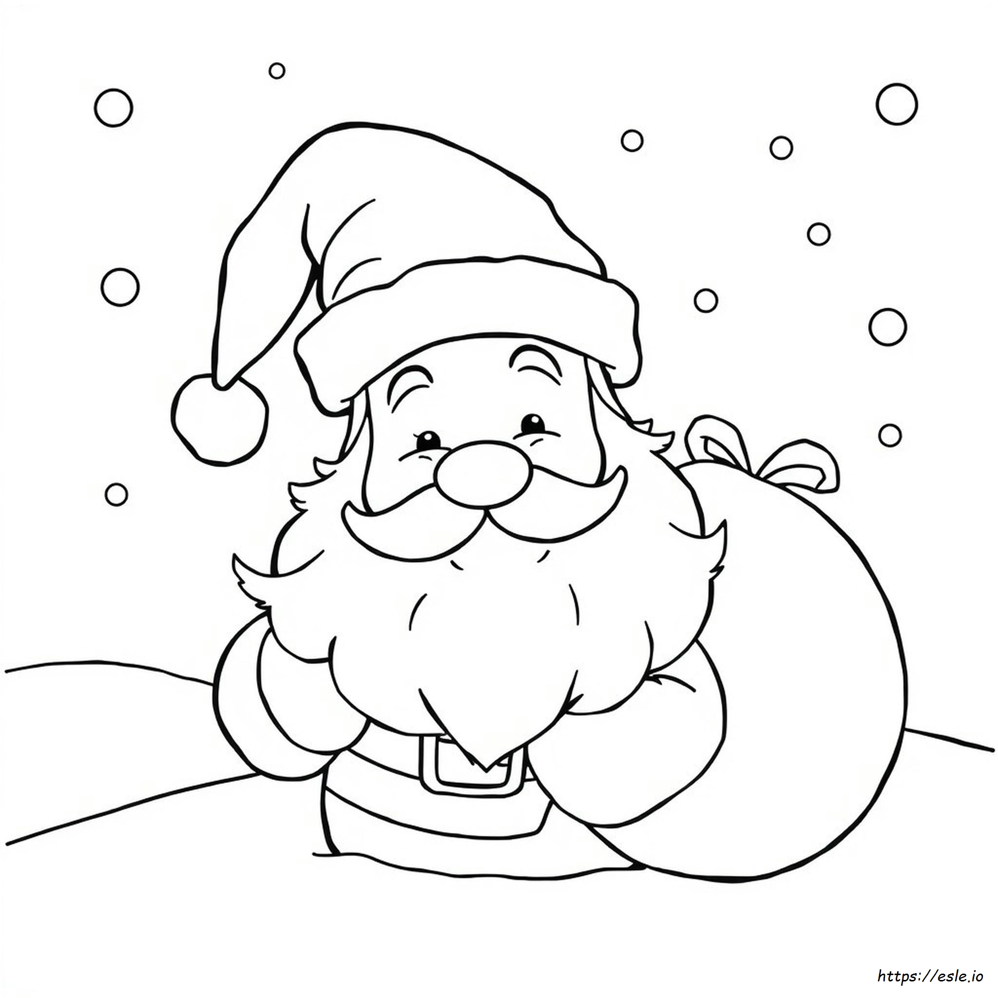 Cabeza De Santa Claus Para Colorear