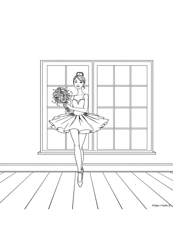 バレリーナ 塗り絵 無料