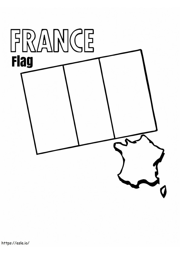 France Flag And Map coloring page