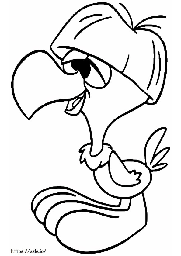 Stomme Cartoon Condor kleurplaat