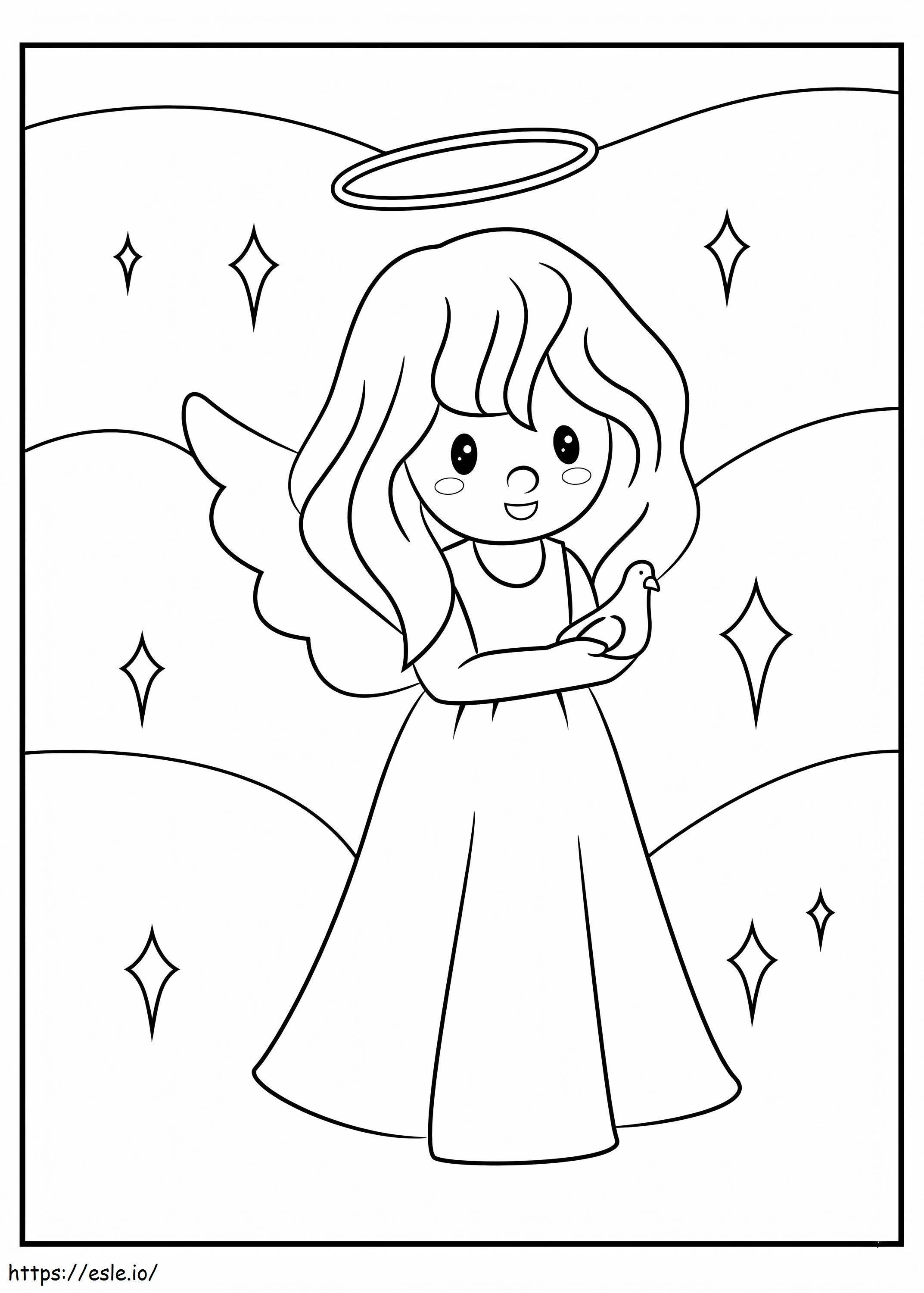 Funny Angel Girl coloring page