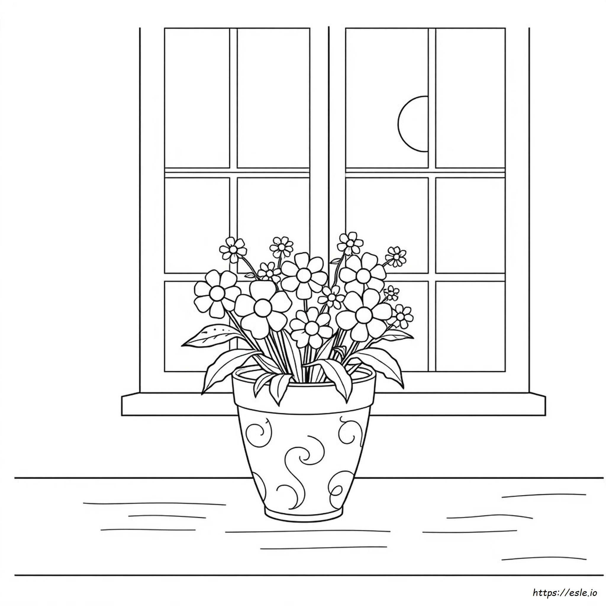 Flower Pot Images For Colouring