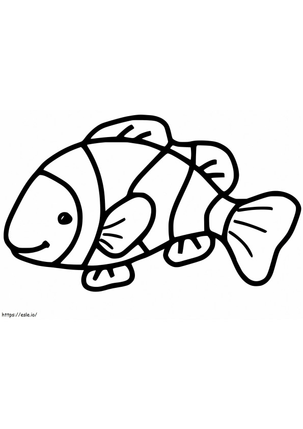 Yksinkertainen Clownfish värityskuva