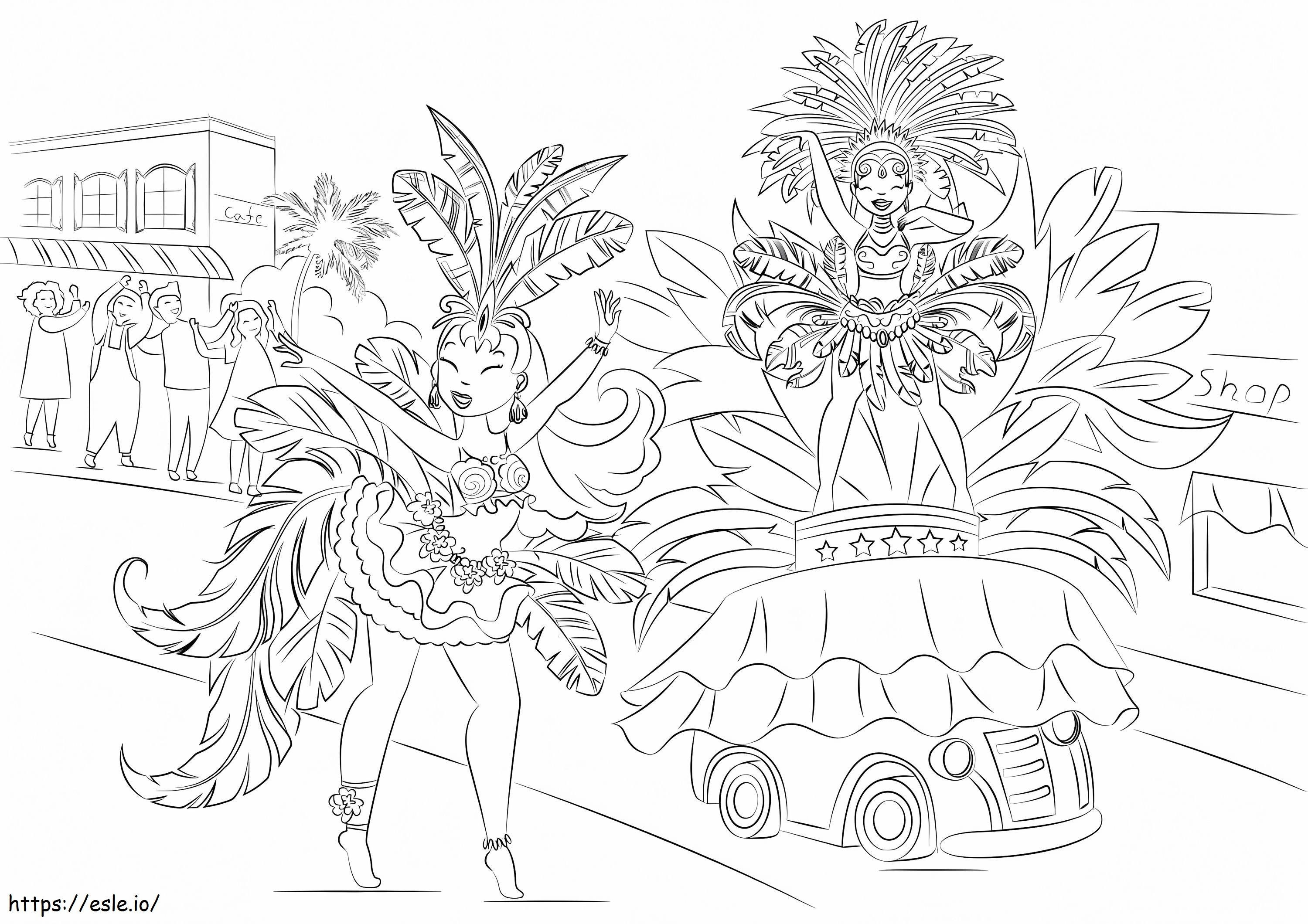 Carnavalul brazilian de colorat