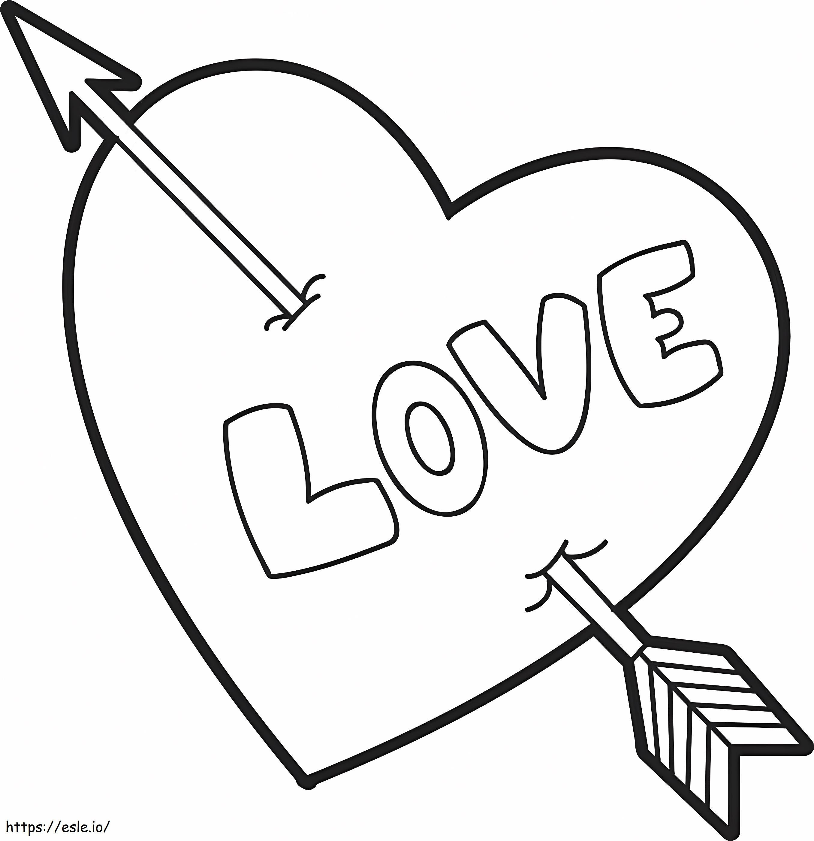 Coloriage Coeur d'amour à imprimer dessin