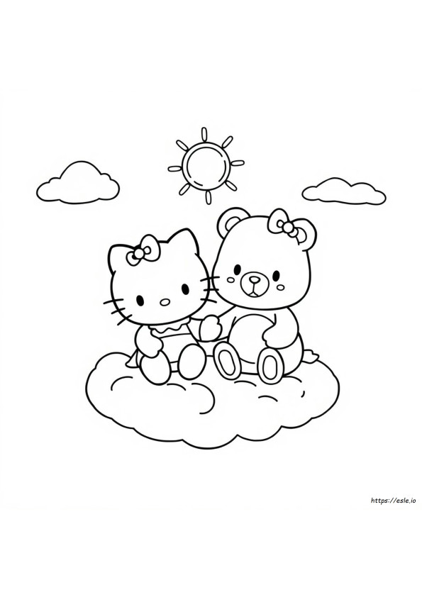 Hello Kitty Care Bear Coloring Pages