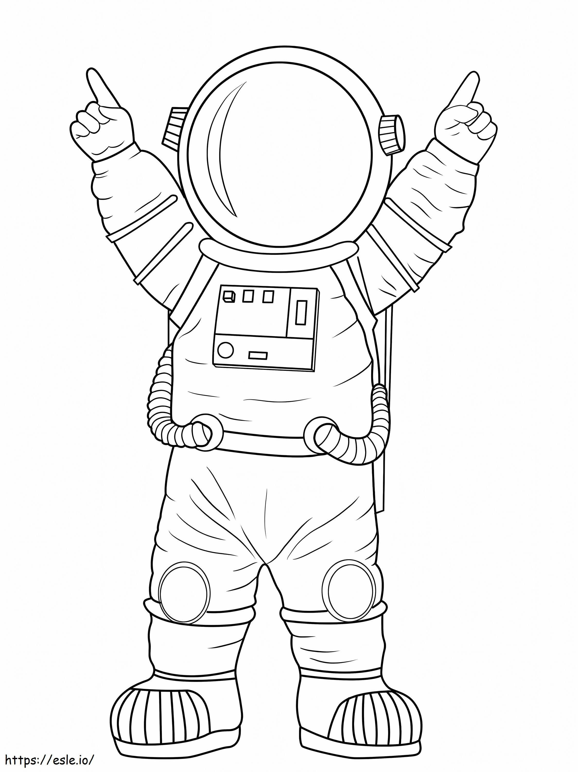 Coloriage heureux, astronaute à imprimer dessin