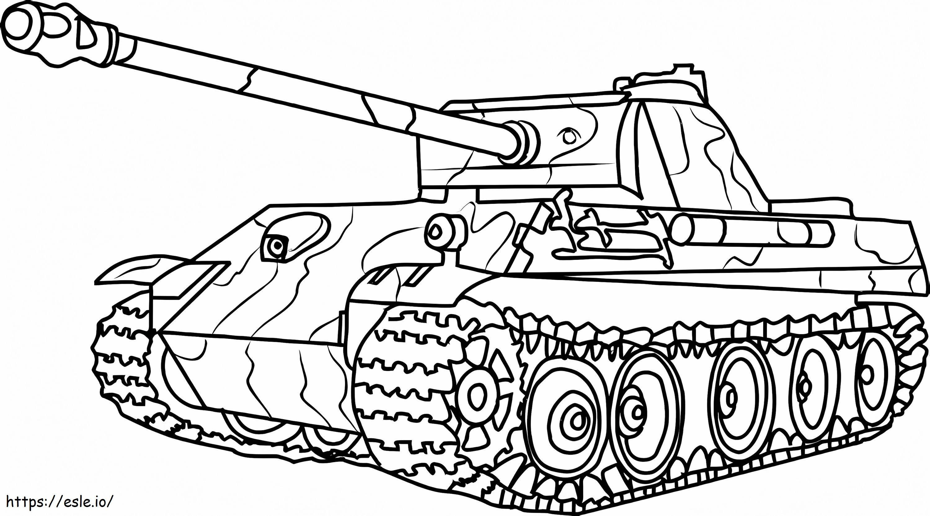 3D Tank coloring page