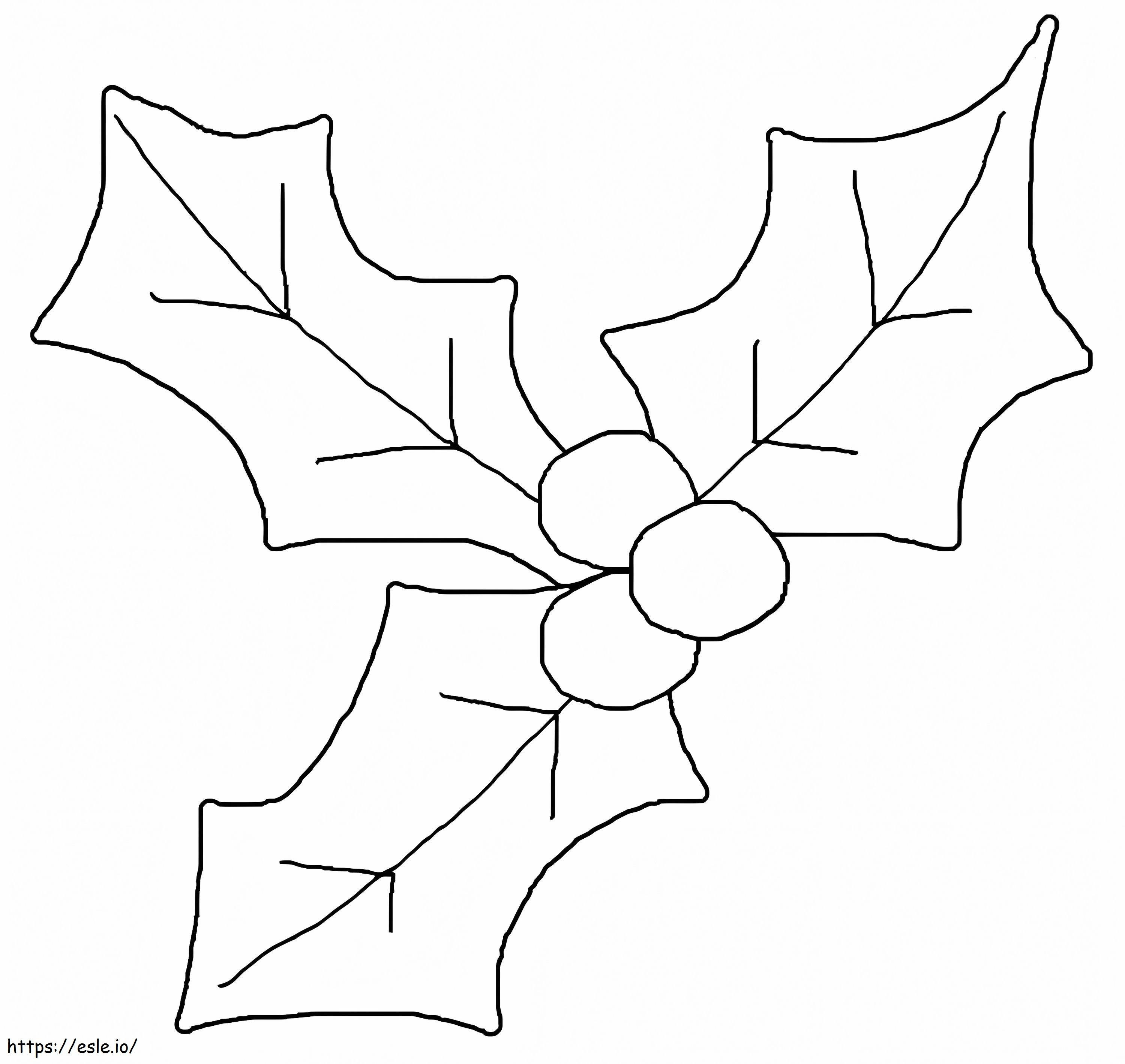 Christmas Holly 3 coloring page