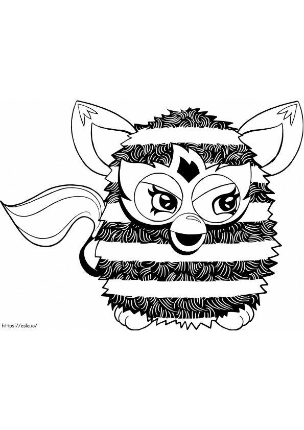 Coloriage Furby Rayé à imprimer dessin