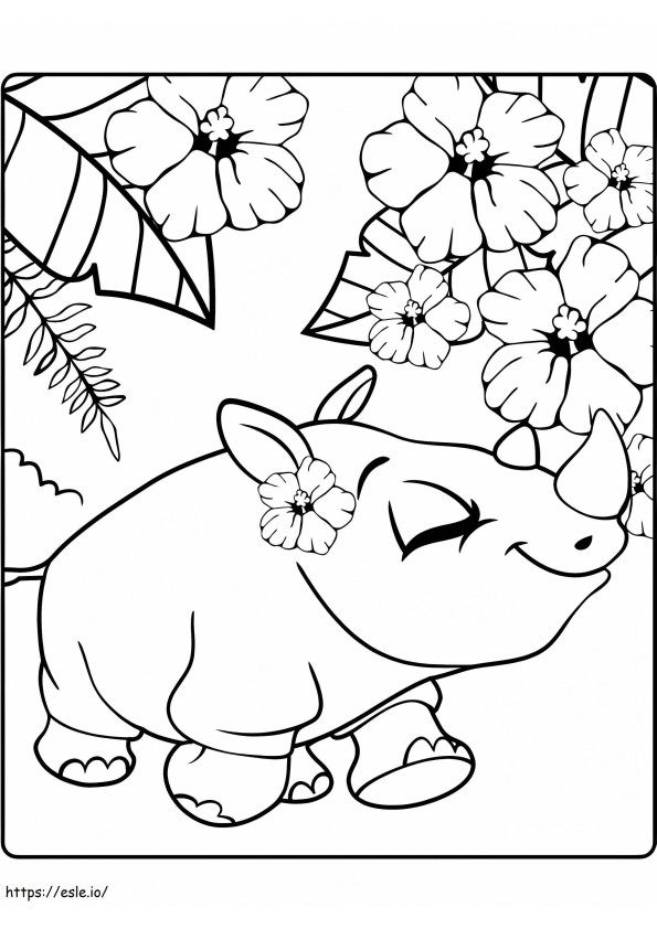 Coloriage Washimals rhinocéros à imprimer dessin