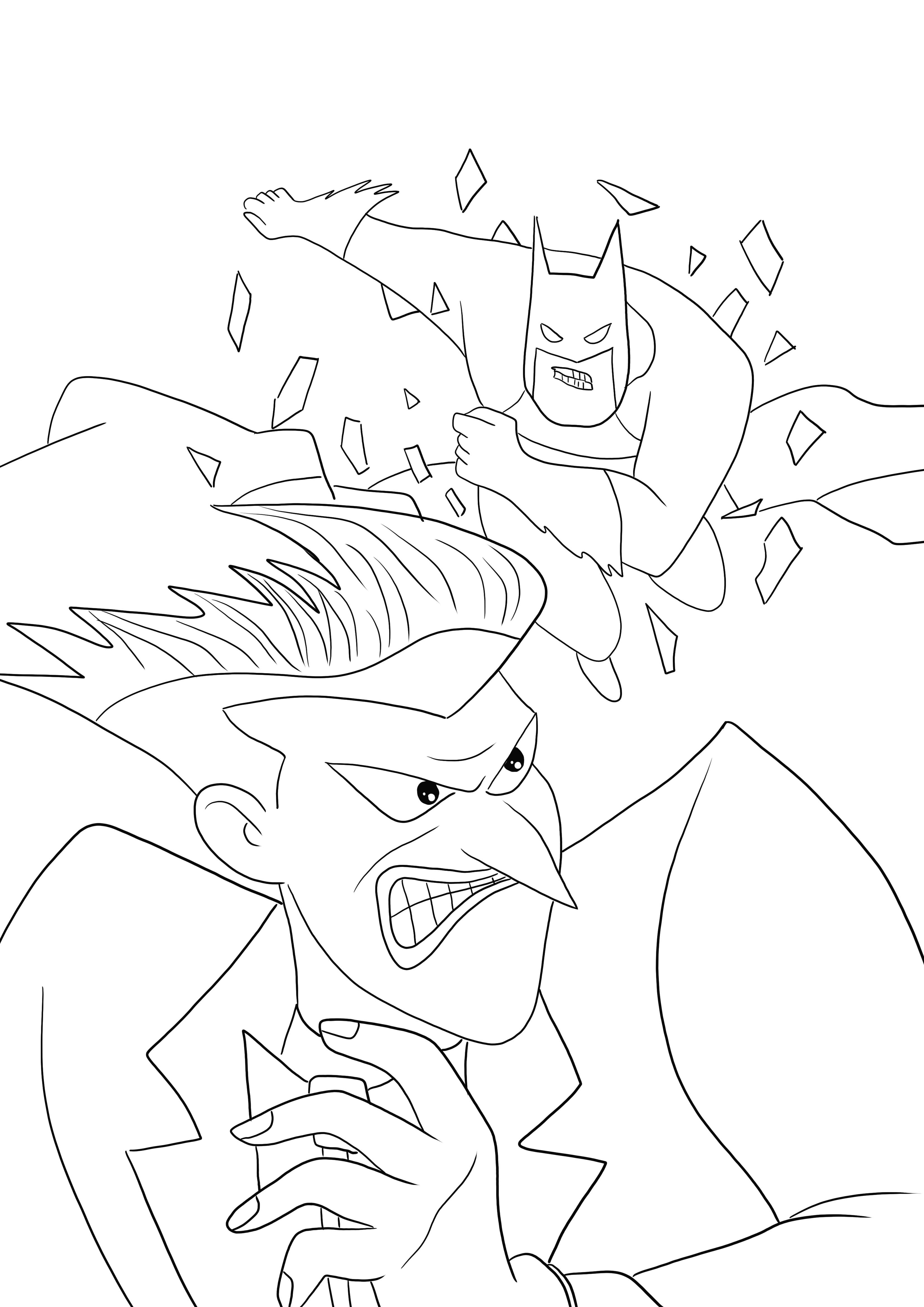 Batman ja Joker taistelevat tulostamisesta ja värittämisestä ilmaisista arkista