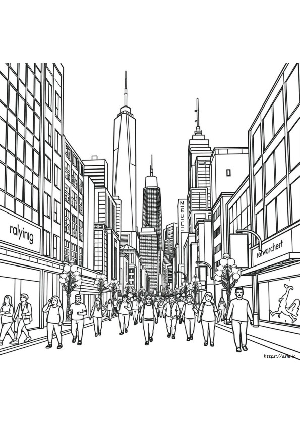 Downtown Coloring Pages