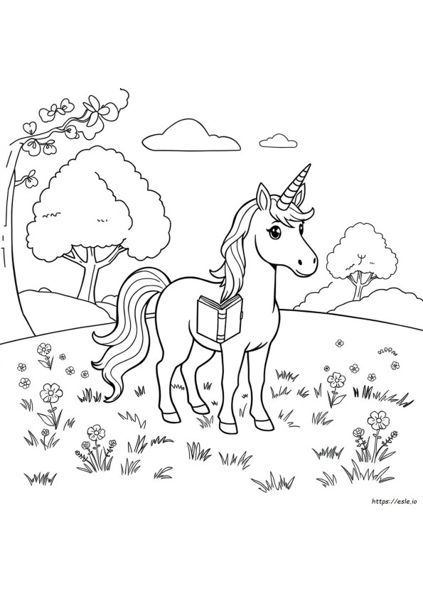 Unicorn Academy Colouring In