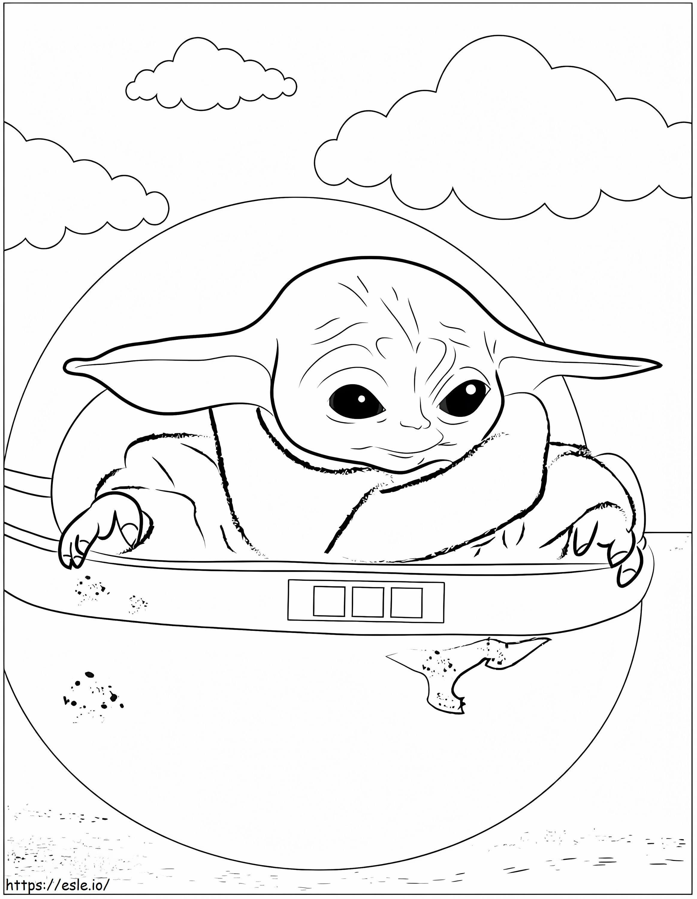 Coloriage Triste bébé Yoda à imprimer dessin