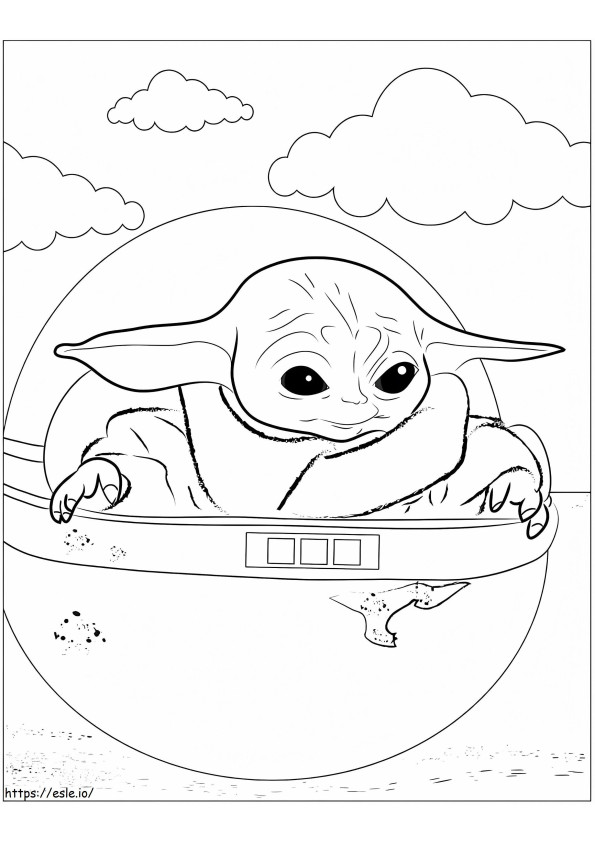 Triste Bebê Yoda para colorir