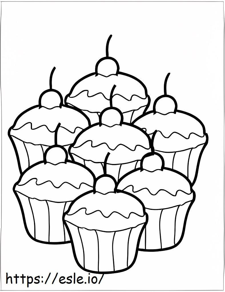Seven Dessert Cake coloring page