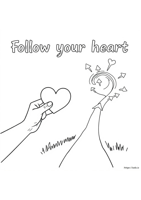 Follow Your Heart Coloring Page
