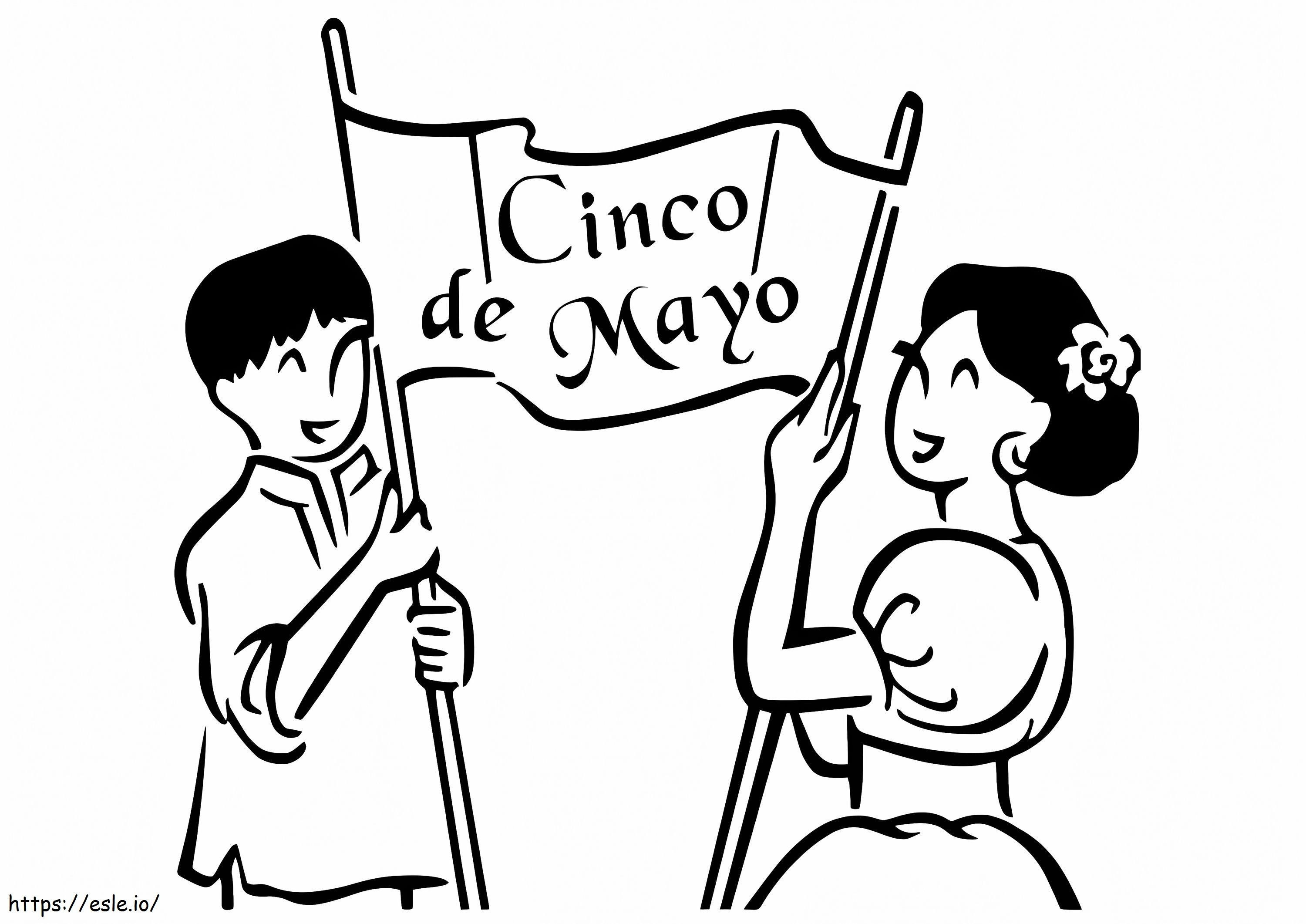 Bandeira Cinco De Mayo para colorir