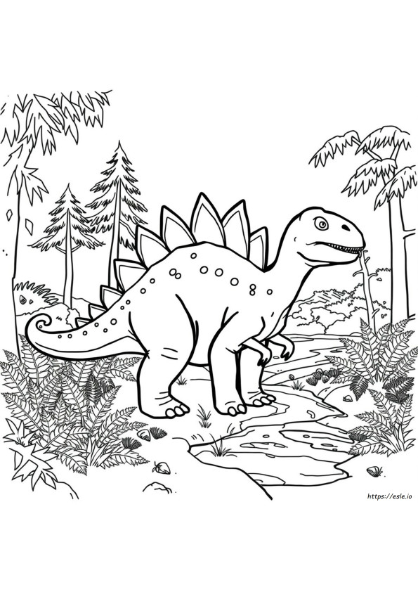 Realistische Stegosaurus Kleurplaat