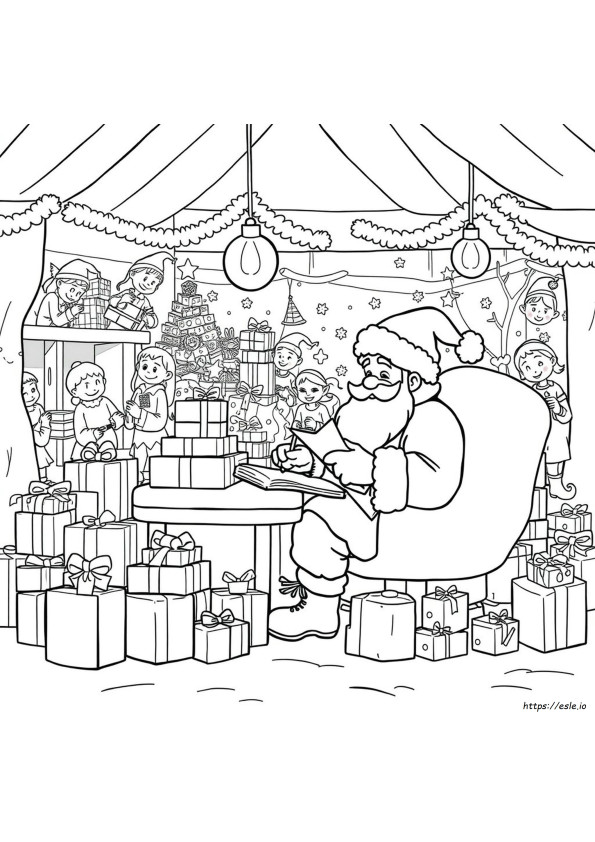 Taller De Santa Para Colorear