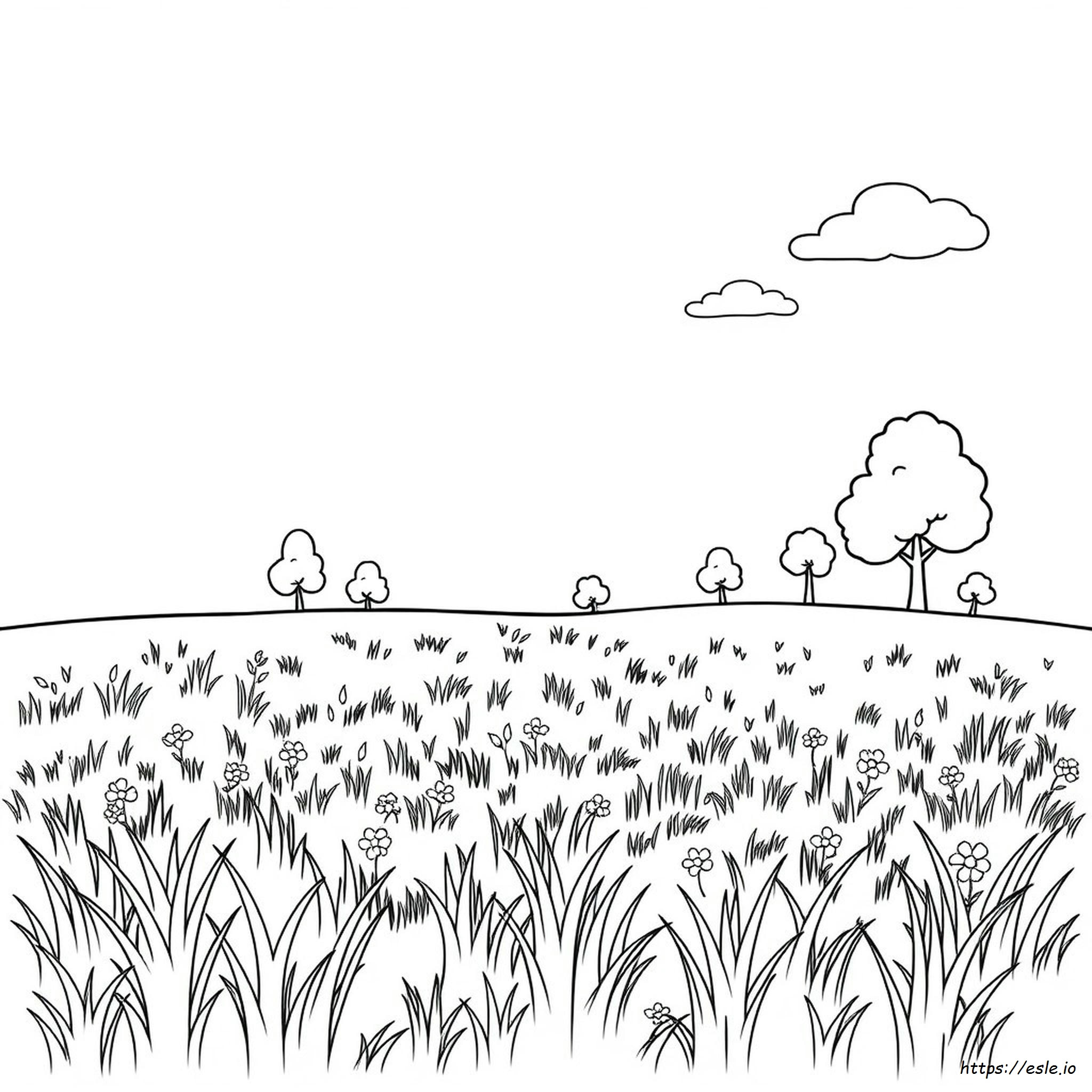Printable Grass Coloring Page